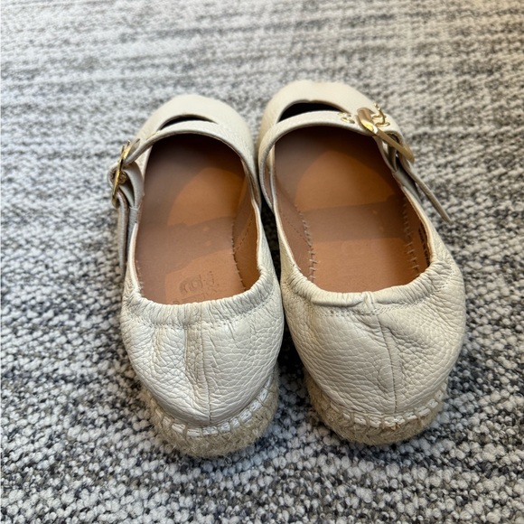Cream Mary Jane Flats with Gold Accents, espadrille NWOT - Picture 5 of 5